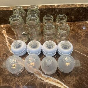 Glass Baby Bottles with Silicone Nipples